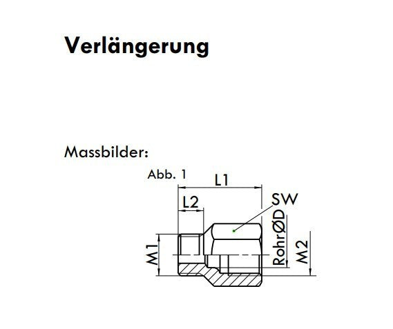 Verlängerung R1/8 - M10x1 - 21mm