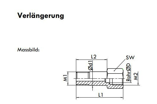 Verlängerung M10x1 - 35mm