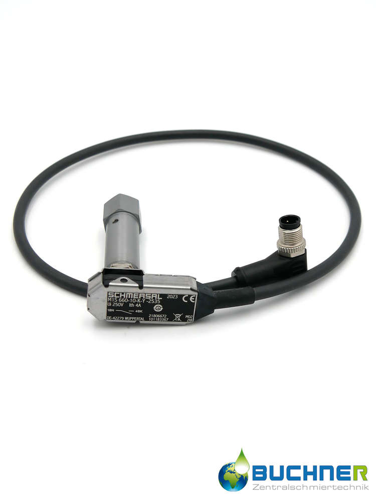 BEKA MAX Überdruckventil mit Microschalter (Schließer) 0,5m Kabel mit Winkelstecker, M14x1,5 innen