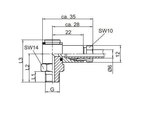 Drehgelenk Messing M8x1