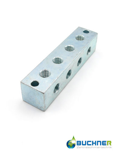 Nippelblock T-Bohrung 4-fach