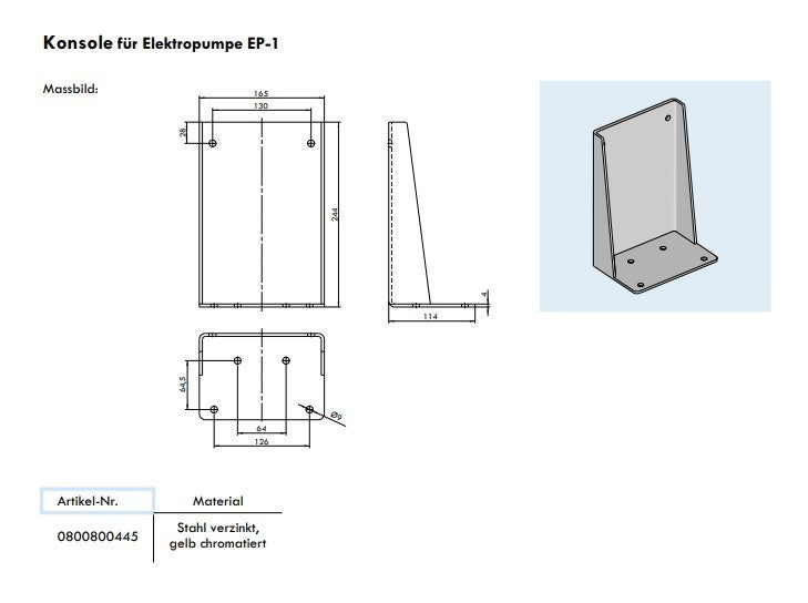 Konsole für EP-1 8kg